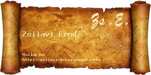 Zsilavi Ernő névjegykártya